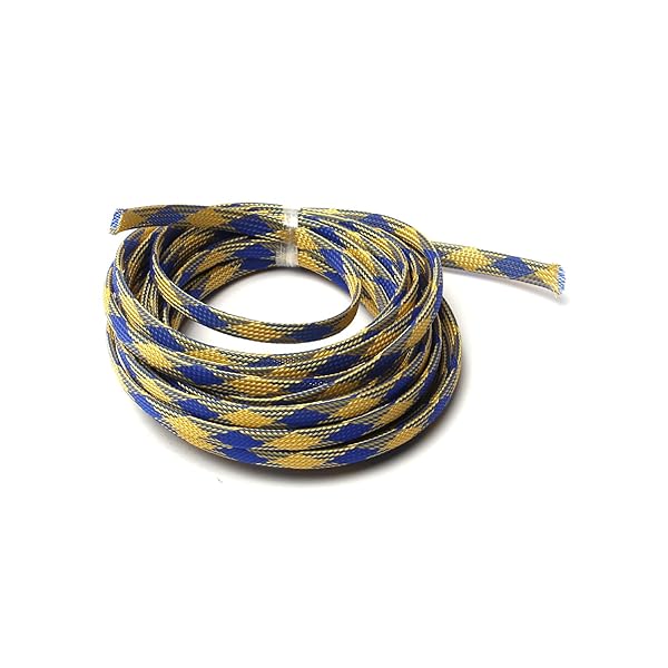 Othmro Othmro 5m PET Expandable Cord Protector Wire 0.31 Inch Width Flexible Mesh Sleeve for USB Power Audio Video Cables Blue Yellow - View 4 of 6