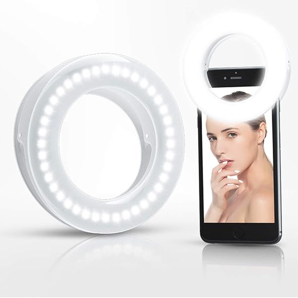 XINBAOHONG XINBAOHONG Rechargeable Clip-on Selfie Ring Light with 40 LED for Smartphone Photography and Video