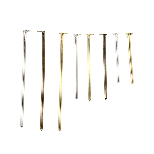 PH PandaHall PandaHall Iron Head Pins 16mm 20mm 30mm Flat Headpins for Jewelry Making 650pcs in 4 Colors for Earrings and Bracelets - View 3 of 6