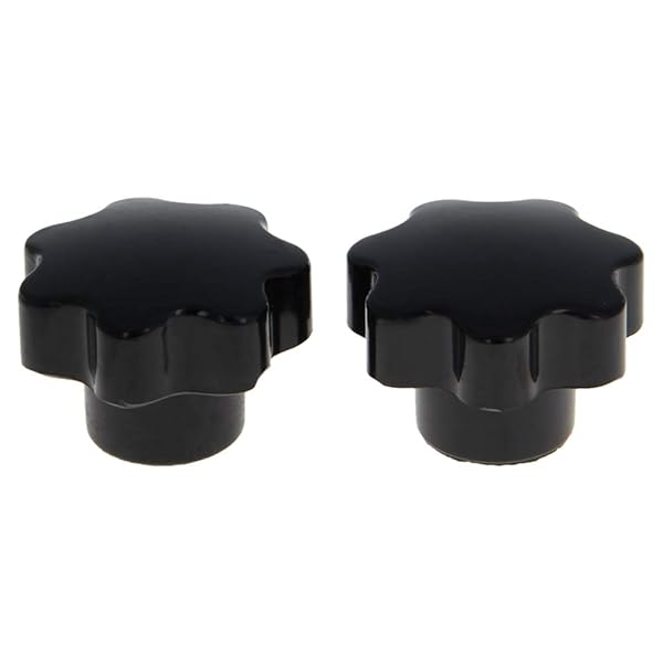 Othmro Othmro 2Pcs Star Lock Nut Knobs M8x40mm Replacement Hand Screw Tightening Knobs for Saws and Drills Black Quick Removal Parts
