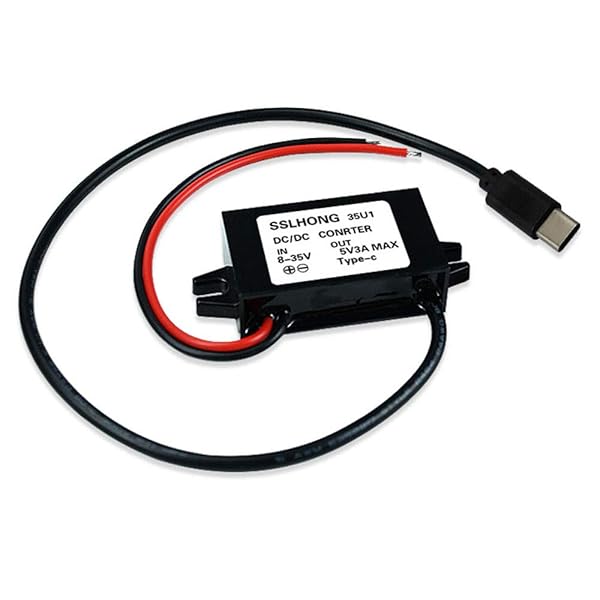 SSLHONG SSLHONG DC-DC Step Down Converter: 12V/24V to 5V 3A 15W USB-C Buck Module