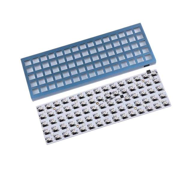 YMDK YMDK Idobao ID75: 75 Keys Ortholinear Mechanical Keyboard Kit - Hot-Swappable Type C, Anodized Aluminum Case (Black-Blue) - View 2 of 9