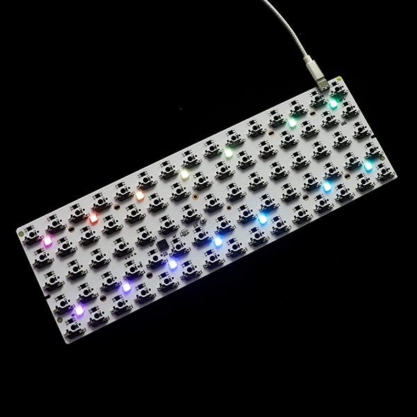 YMDK YMDK Idobao ID75: 75-Key Ortholinear Mechanical Keyboard Kit - Hot-Swappable, VIA Compatible, Anodized Aluminum Case (Silver) - View 8 of 9