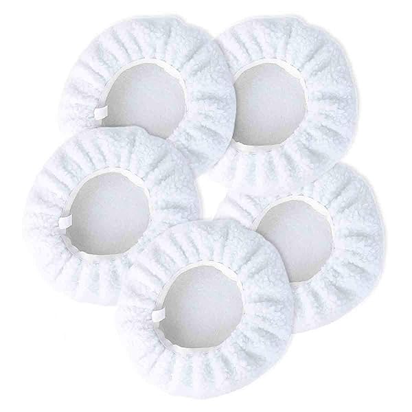 ZYTC Car Polishing Waxing Sleeve Woolen Polisher Pad Bonnet Microfiber Soft Pack of 5 for 7 to 8 Inch Buffing