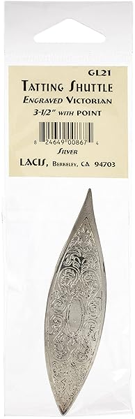 Lacis Shop LACIS Silver Victorian Engraved Tatting Shuttle - Perfect for Crafting & Lace Making - View 3 of 3