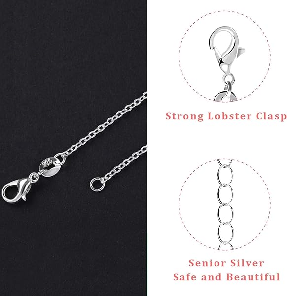 SANNIX Buy SANNIX 50 Pack Silver Plated Necklace Chains - 18 Inch DIY Jewelry Making Supplies - View 4 of 8