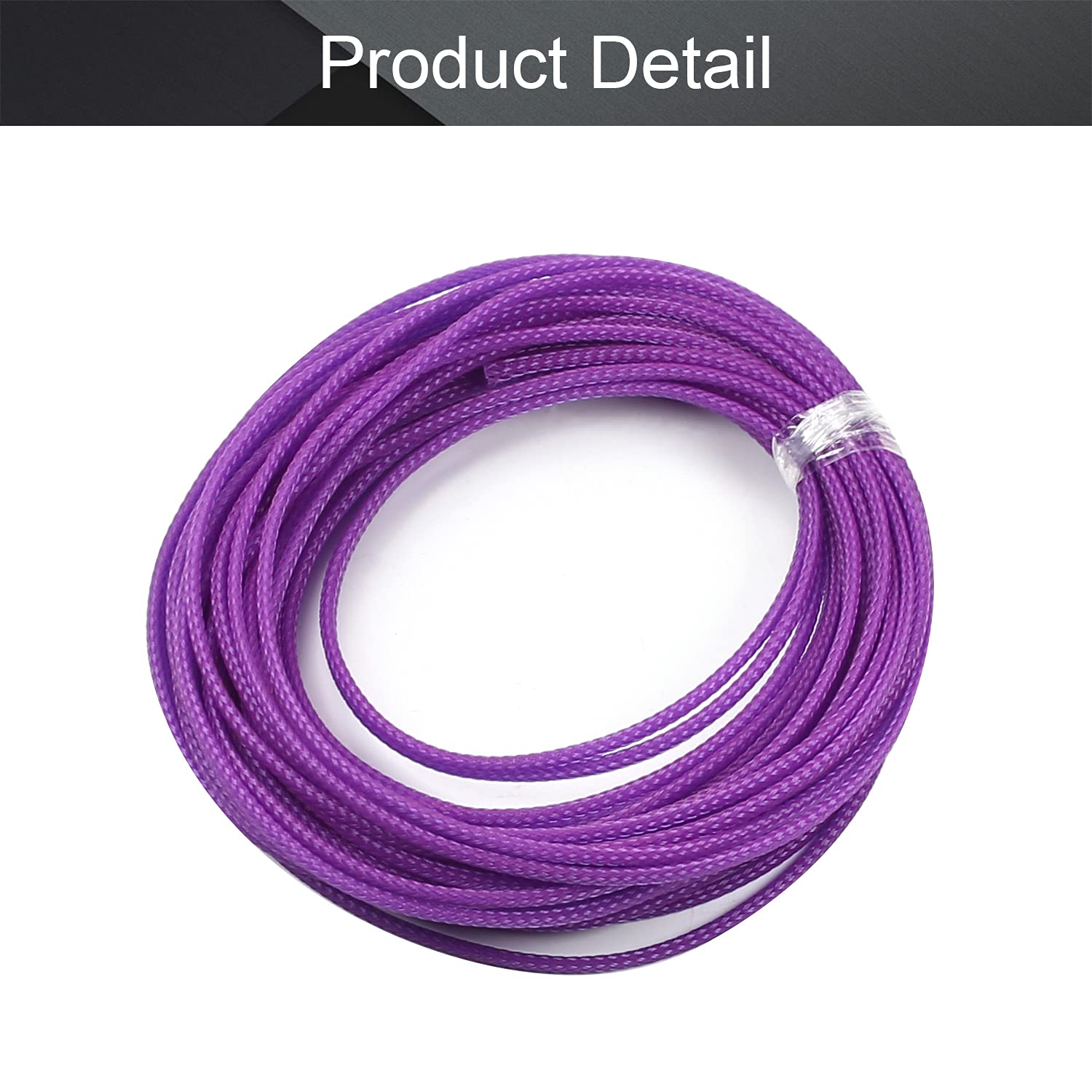 Othmro Othmro 32.8ft PET Flexible Braided Cable Sleeves 0.12in Wire Loom Organizers for TV Audio PC Computer Cords Purple - View 4 of 6