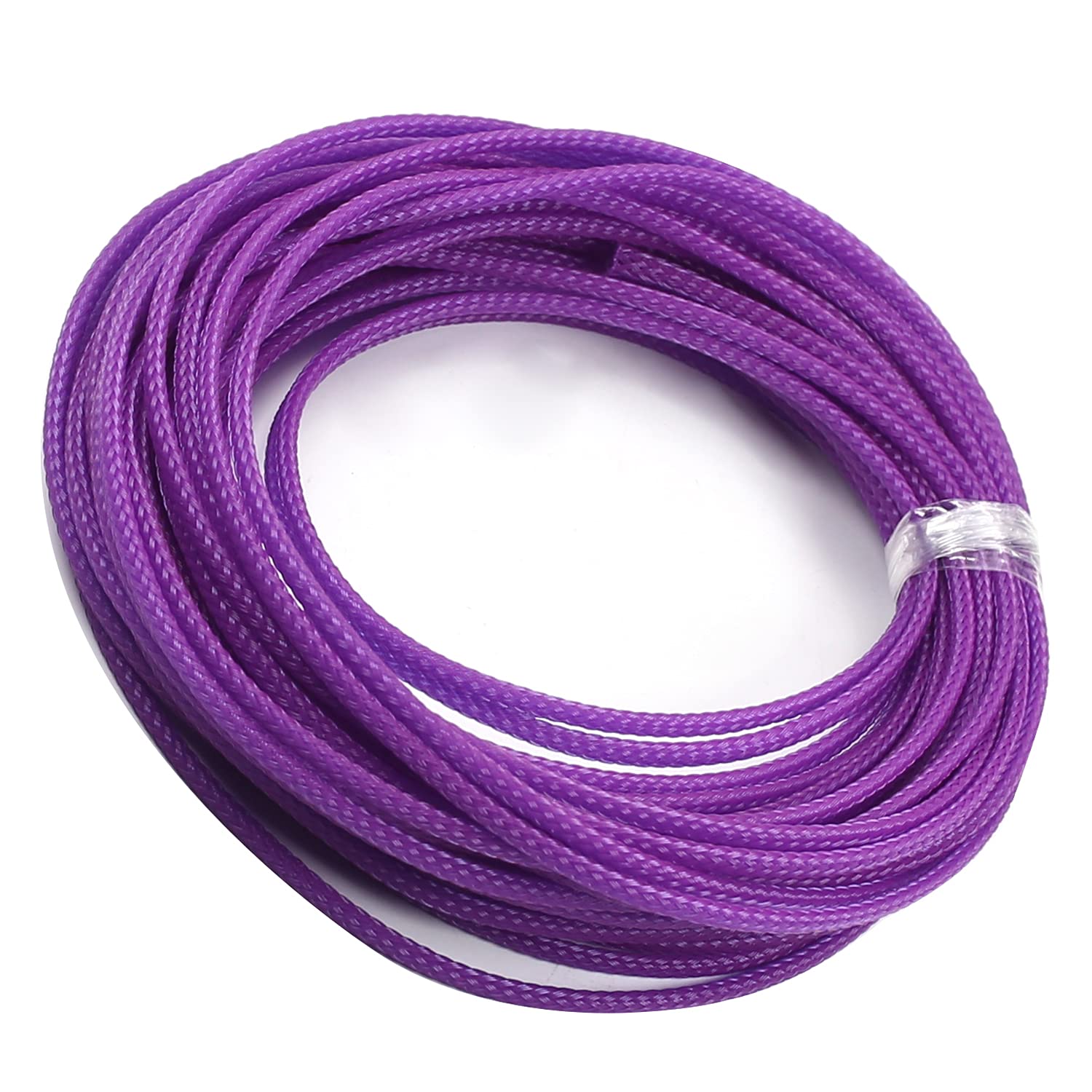 Othmro 32.8ft PET Flexible Braided Cable Sleeves 0.12in Wire Loom Organizers for TV Audio PC Computer Cords Purple