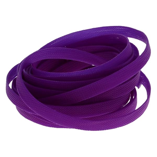Othmro Othmro 16.4ft PET Flexible Braided Cable Sleeves 0.39in Wire Loom Organizers for TV Audio PC Computer Cords Purple - View 2 of 5