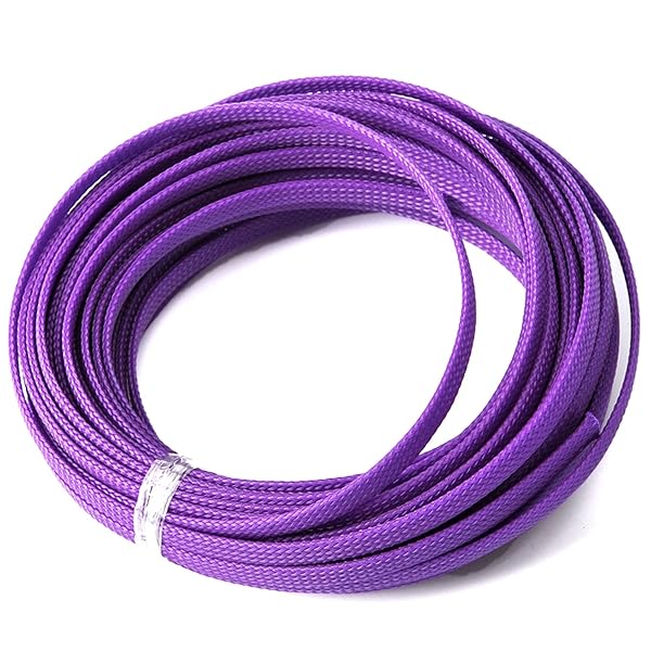 Othmro Othmro 32.8ft PET Flexible Braided Cable Sleeves 0.23in Width Wire Loom Organizers for TV Audio PC Computer Cords Purple - View 6 of 8