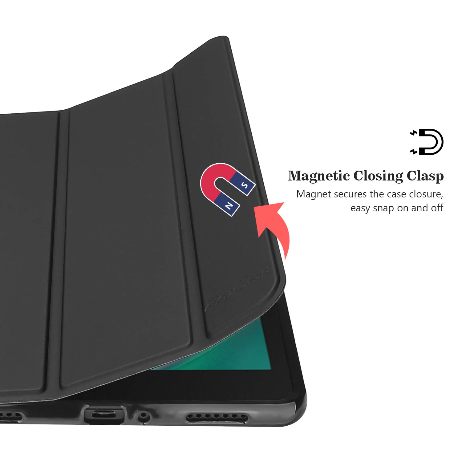 ProCase ProCase Slim Case for Galaxy Tab A 8.0 2019 Soft Trifold Stand Folio Flexible TPU Back Cover Black - View 7 of 8