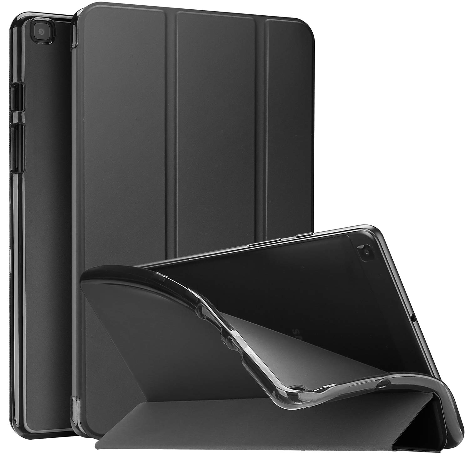 ProCase Slim Case for Galaxy Tab A 8.0 2019 Soft Trifold Stand Folio Flexible TPU Back Cover Black