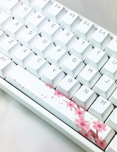 Benemate Benemate 5-Side Dye-subbed PBT Spacebar Keycap Cherry Profile 6.25U for Gaming Mechanical Keyboard Pink Flowers - View 3 of 3