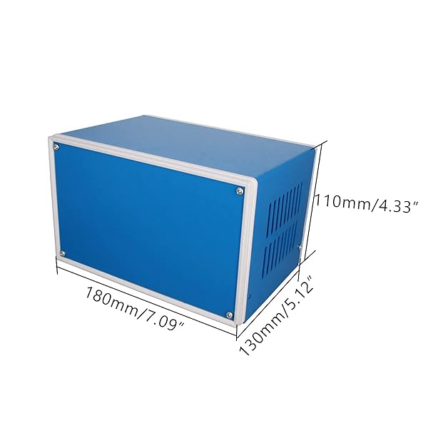 Fielect Fielect Dustproof Electronic Junction Box 7.09 x 5.12 x 4.33 Inch Metal Enclosure for Electronic Projects Blue - View 2 of 8