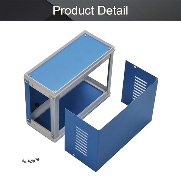 Fielect Fielect Dustproof Electronic Junction Box Enclosure 6.69 x 5.12 x 3.15 Inches Metal Blue for Electronic Projects - View 6 of 8