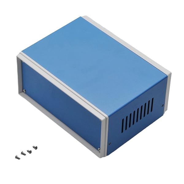 Fielect Fielect Dustproof Electronic Junction Box Enclosure 6.69 x 5.12 x 3.15 Inches Metal Blue for Electronic Projects - View 2 of 8