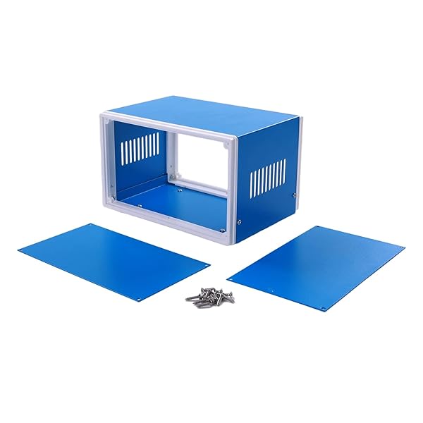 Fielect Fielect Metal Enclosure Box 7.09 x 5.12 x 4.33 Dustproof Project Box for Electronics Blue