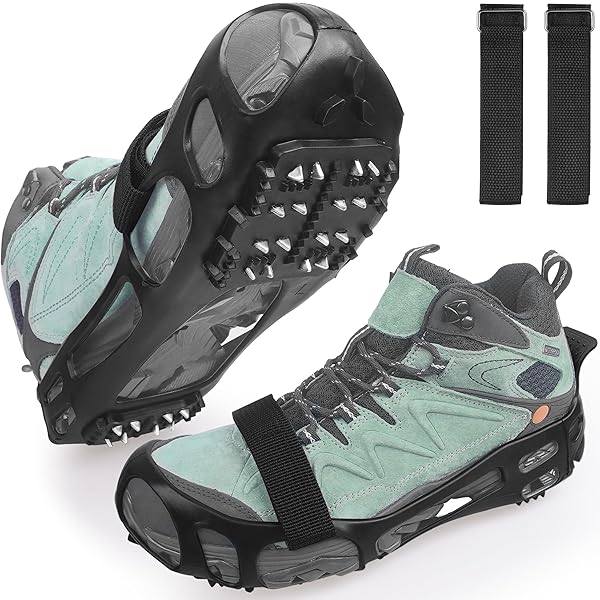 AGOOL Top Ice Cleats for Snow & Ice: Non-Slip Crampons with Removable Straps for Safe Walking