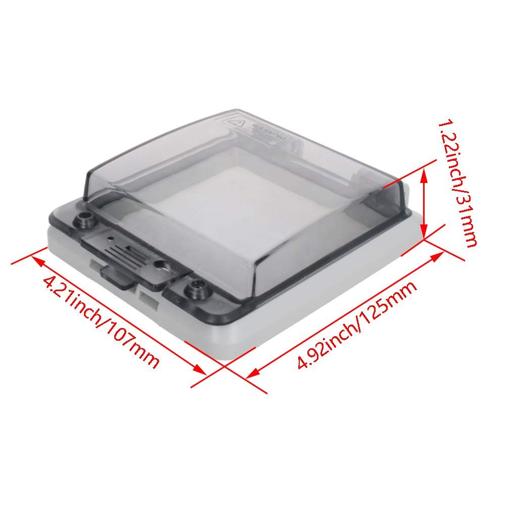 Fielect Fielect 5 Way Waterproof Circuit Breaker Box Power Distribution Protection Indoor Wall Mount ABS Plastic Junction Box 4.92 x 4.21 x 1.22 - View 2 of 7