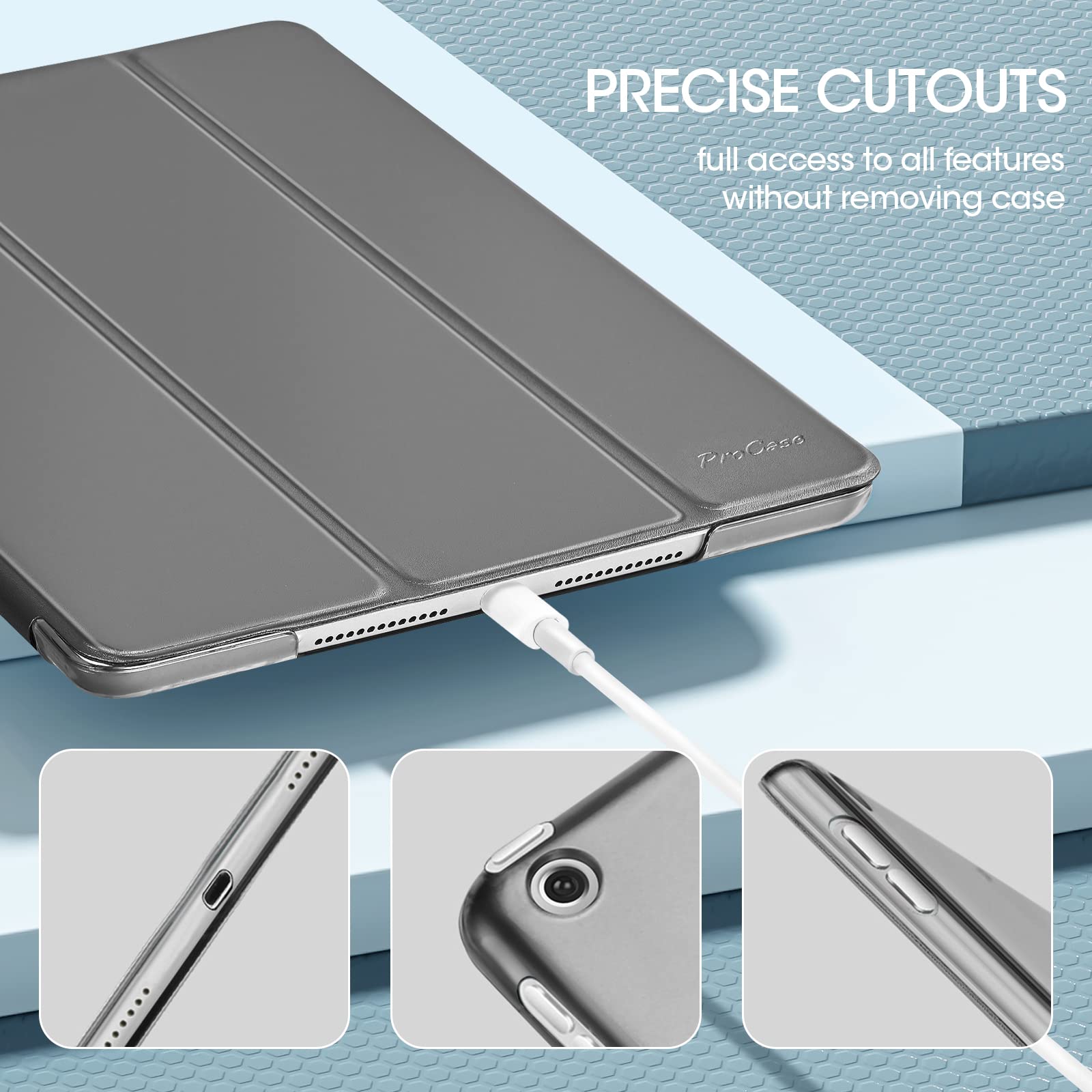 ProCase ProCase Slim Hard Back Smart Cover for iPad 10.2 9th 8th 7th Generation 2021 2020 2019 Metallic Case - View 6 of 7