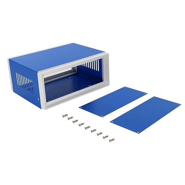 Fielect Fielect Blue Metal Electronic Junction Box DIY Project Enclosure 6.69x5.12x3.15 Inches 170x130x80mm
