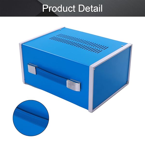 Fielect Fielect Dustproof Electronic Junction Box Enclosure 10.71 x 5.43 x 8.39 Inches Metal Blue for Electronic Projects - View 4 of 6
