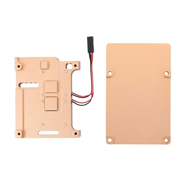 Unistorm Raspberry Pi 4 Model B Aluminum Case with Dual Cooling Fan Metal Box Gold Shell for RPI 4B - View 7 of 7