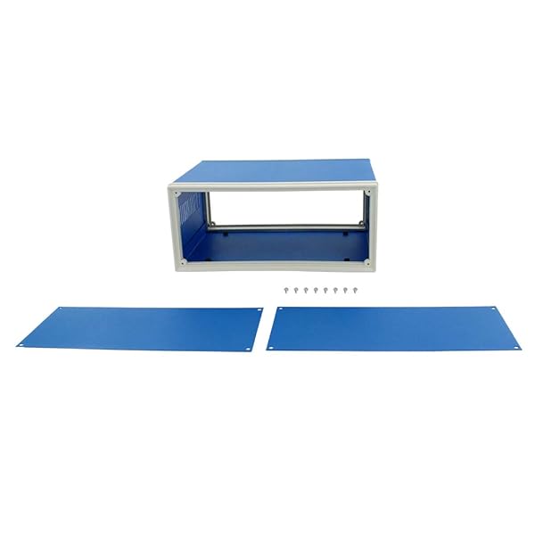 Fielect Fielect Metal Enclosure Project Box for Electronics 9.84 x 7.48 x 4.33 inch Durable Junction Case in Blue - View 3 of 7