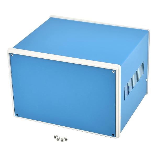 Fielect Fielect Blue Metal Electronic Enclosure Project Box 8.27 x 7.09 x 5.51 Inch DIY Junction Case - View 5 of 6