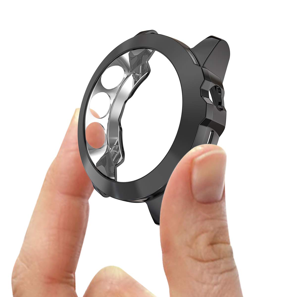 Turnwin Garmin Fenix 5X & 5X Plus Case: Soft TPU Shockproof, Scratch-Resistant, Ultra-Thin Bumper Cover (Black) - View 3 of 7