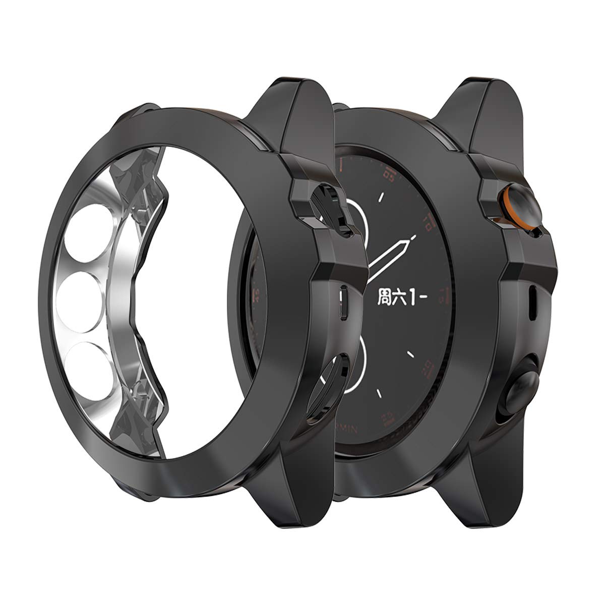 Turnwin Garmin Fenix 5X & 5X Plus Case: Soft TPU Shockproof, Scratch-Resistant, Ultra-Thin Bumper Cover (Black) - View 6 of 7