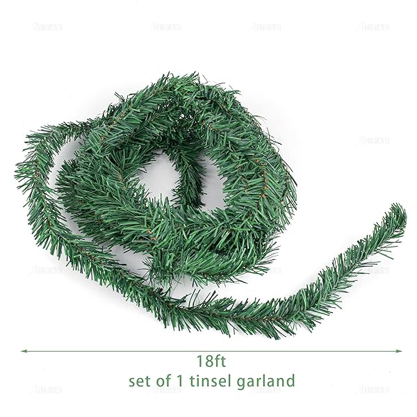 AUEAR AUEAR 2 Pieces Christmas Garland 36 Feet Artificial Pine Green Soft for Wedding and Party Decoration - View 2 of 7