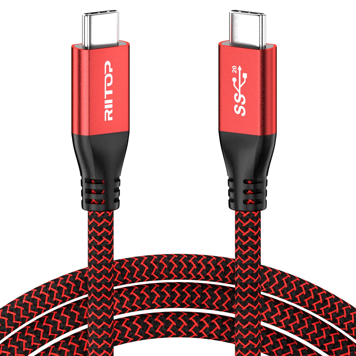 RIITOP 5FT USB C to C Cable 100W 20Gbps USB 3.2 Type-C Gen 2x2 Fast Charge 4K Video Braided Cord for MacBook Pro and USB-C Devices - View 8 of 8