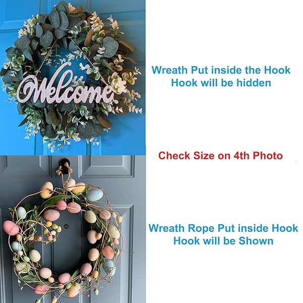 LEVOSHUA LEVOSHUA Magnetic Wreath Hanger for Metal Doors - Pack of 2 Wreath Hooks for Easy Front Door Decor - View 4 of 7