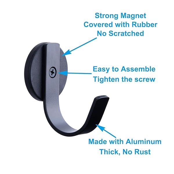 LEVOSHUA LEVOSHUA Magnetic Wreath Hanger for Metal Doors - Pack of 2 Wreath Hooks for Easy Front Door Decor - View 7 of 7