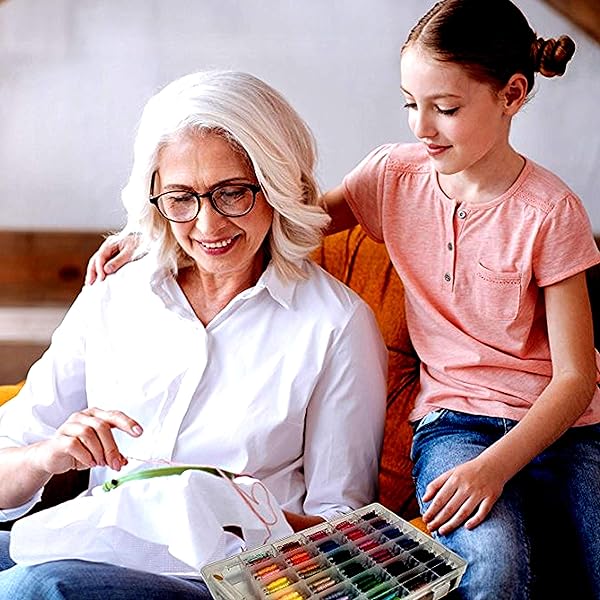 YITOHOP 200+ Embroidery Floss Kit for Friendship Bracelets & Cross Stitch - Includes Organizer Box & 100 Threads - Perfect Xmas Gift! - View 5 of 7