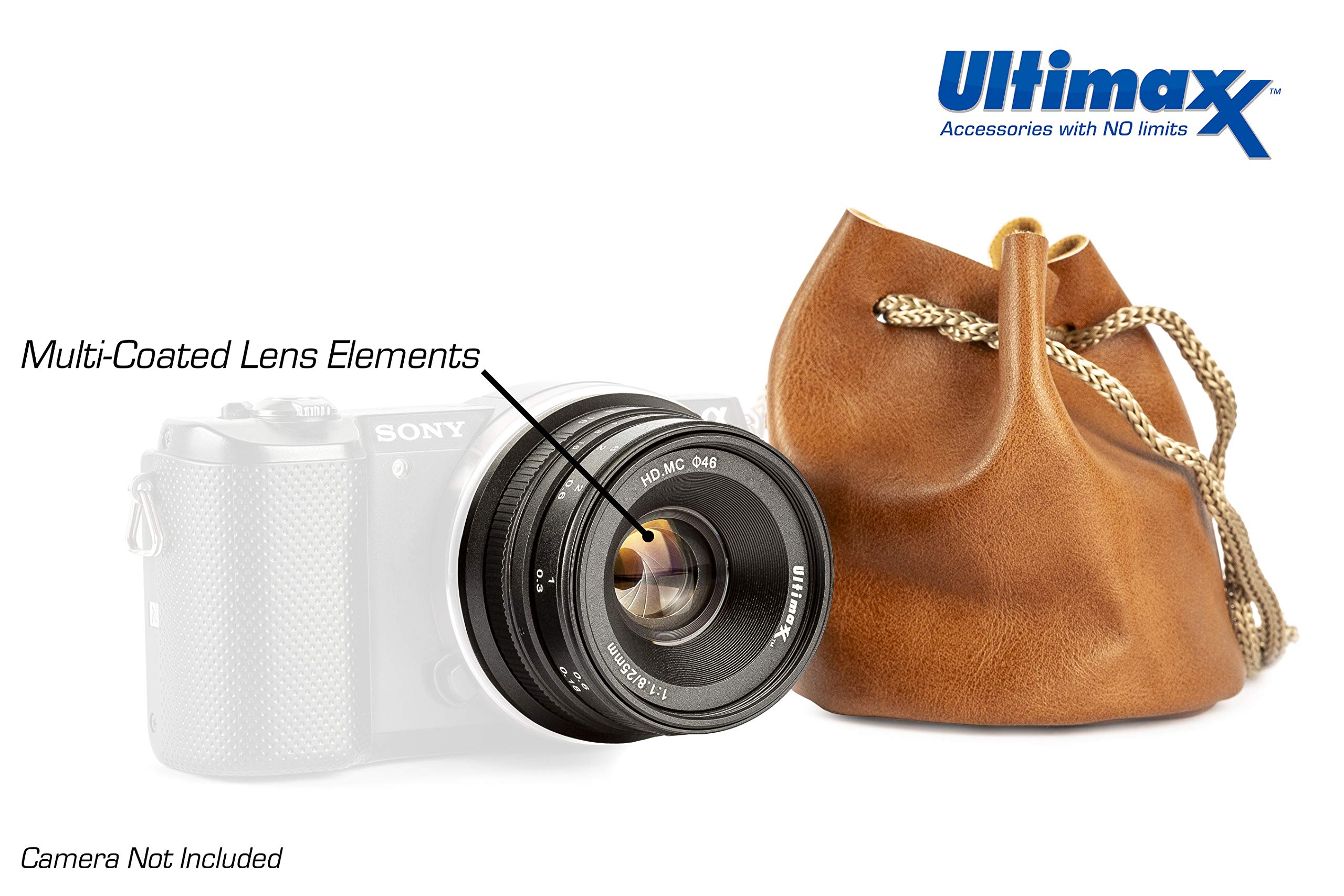 Ultimaxx Ultimaxx 25mm f1.8 Manual Lens Kit for Sony FS7 FS5 A7 A6500 A6000 NEX Series and Other E Mount Cameras - View 2 of 9