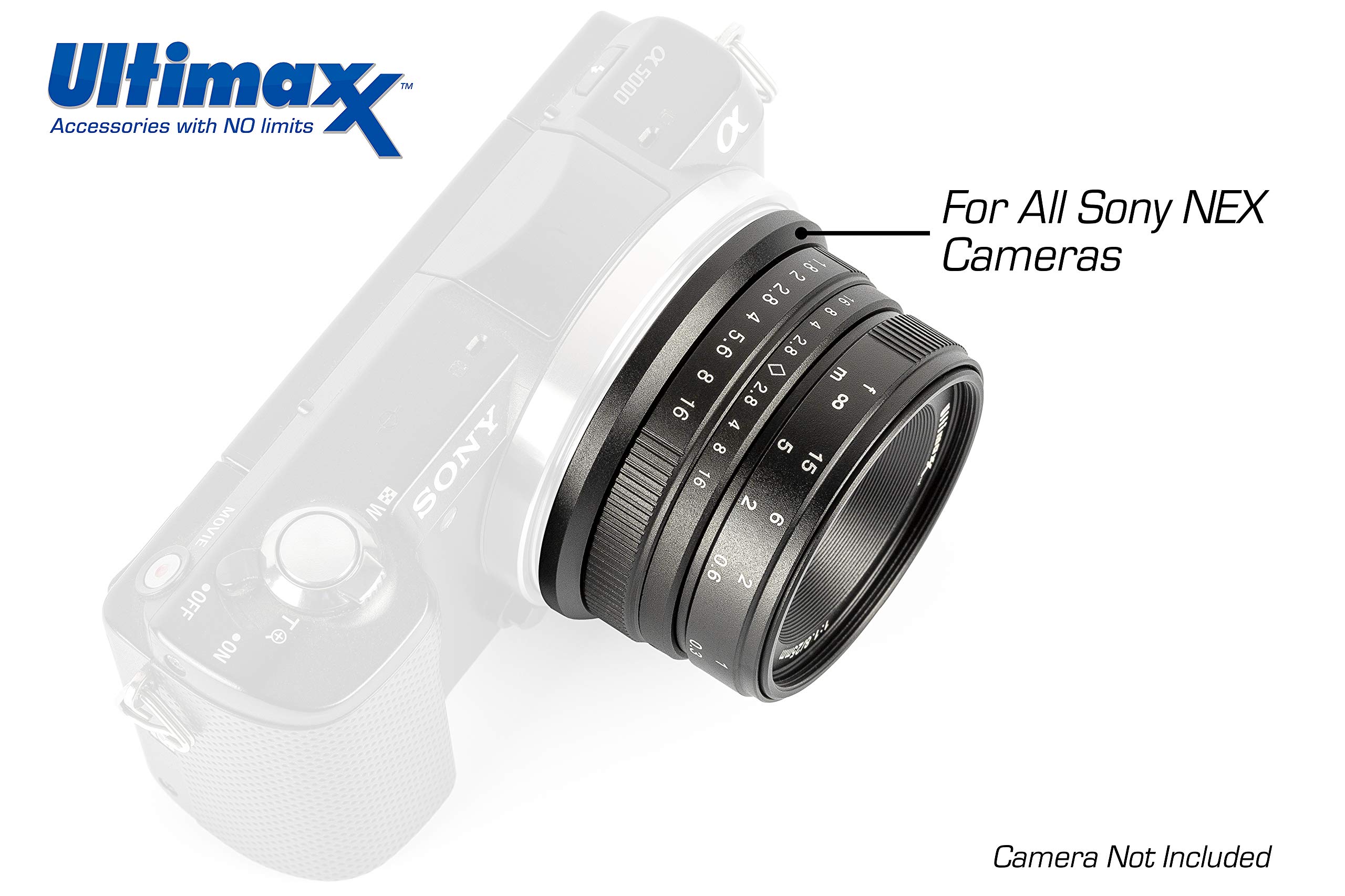 Ultimaxx Ultimaxx 25mm f1.8 Manual Lens Kit for Sony FS7 FS5 A7 A6500 A6000 NEX Series and Other E Mount Cameras - View 3 of 9