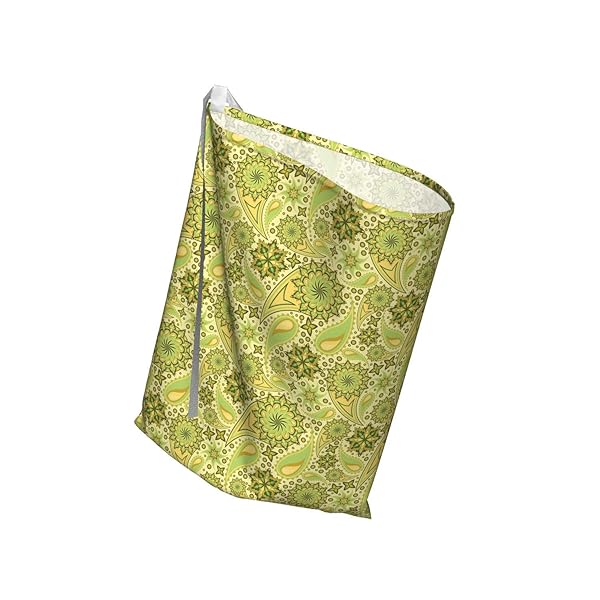 Ambesonne Ambesonne Ethnic Fabric Gift Bag Traditional Paisley Bohemian Motif Present Sack for Birthdays 27 X 32 Avocado Green