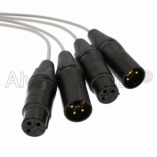Alvin's Cables Alvins Cables Breakout Audio Input Output Cable for Atomos Shogun Monitor Recorder Right Angle 10 Pin to 4 XLR 3 Pin - View 3 of 5