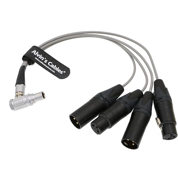 Alvin's Cables Alvins Cables Breakout Audio Input Output Cable for Atomos Shogun Monitor Recorder Right Angle 10 Pin to 4 XLR 3 Pin - View 4 of 5