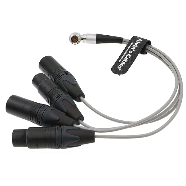Alvin's Cables Alvins Cables Breakout Audio Input Output Cable for Atomos Shogun Monitor Recorder Right Angle 10 Pin to 4 XLR 3 Pin - View 5 of 5
