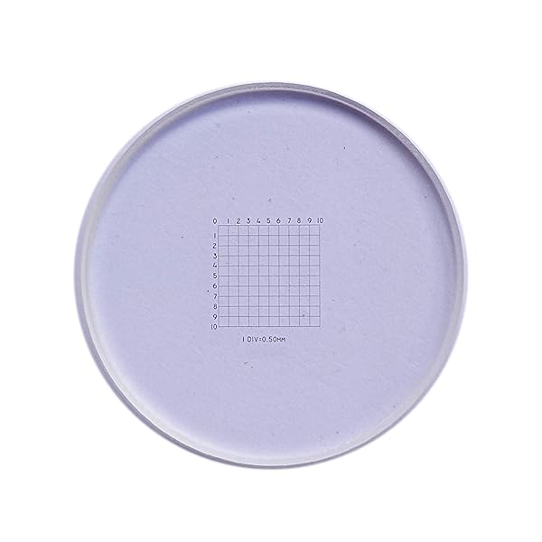 MUHWA 0.5mm Microscope Eyepiece Micrometer Ruler for Accurate Calibration - 19mm Diameter