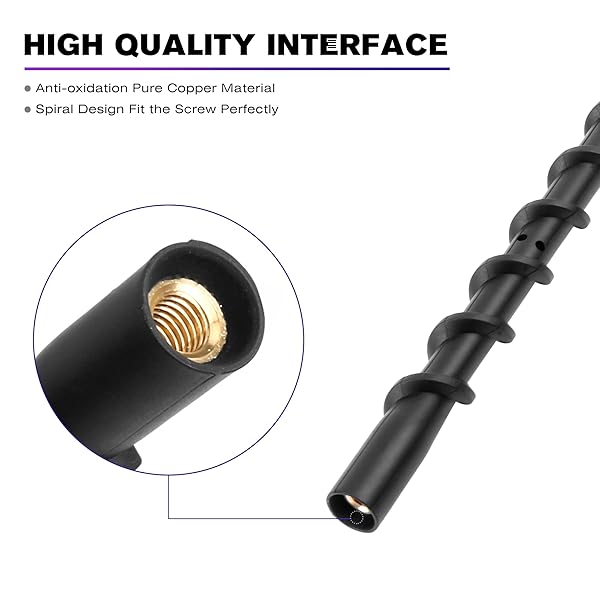 VOFONO 13-Inch Flexible Rubber Antenna for 2007-2024 Chevy Silverado & GMC Sierra - Direct Replacement (M7 Thread) - View 6 of 9