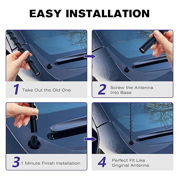 VOFONO 13-Inch Flexible Rubber Antenna for 2007-2024 Chevy Silverado & GMC Sierra - Direct Replacement (M7 Thread) - View 7 of 9