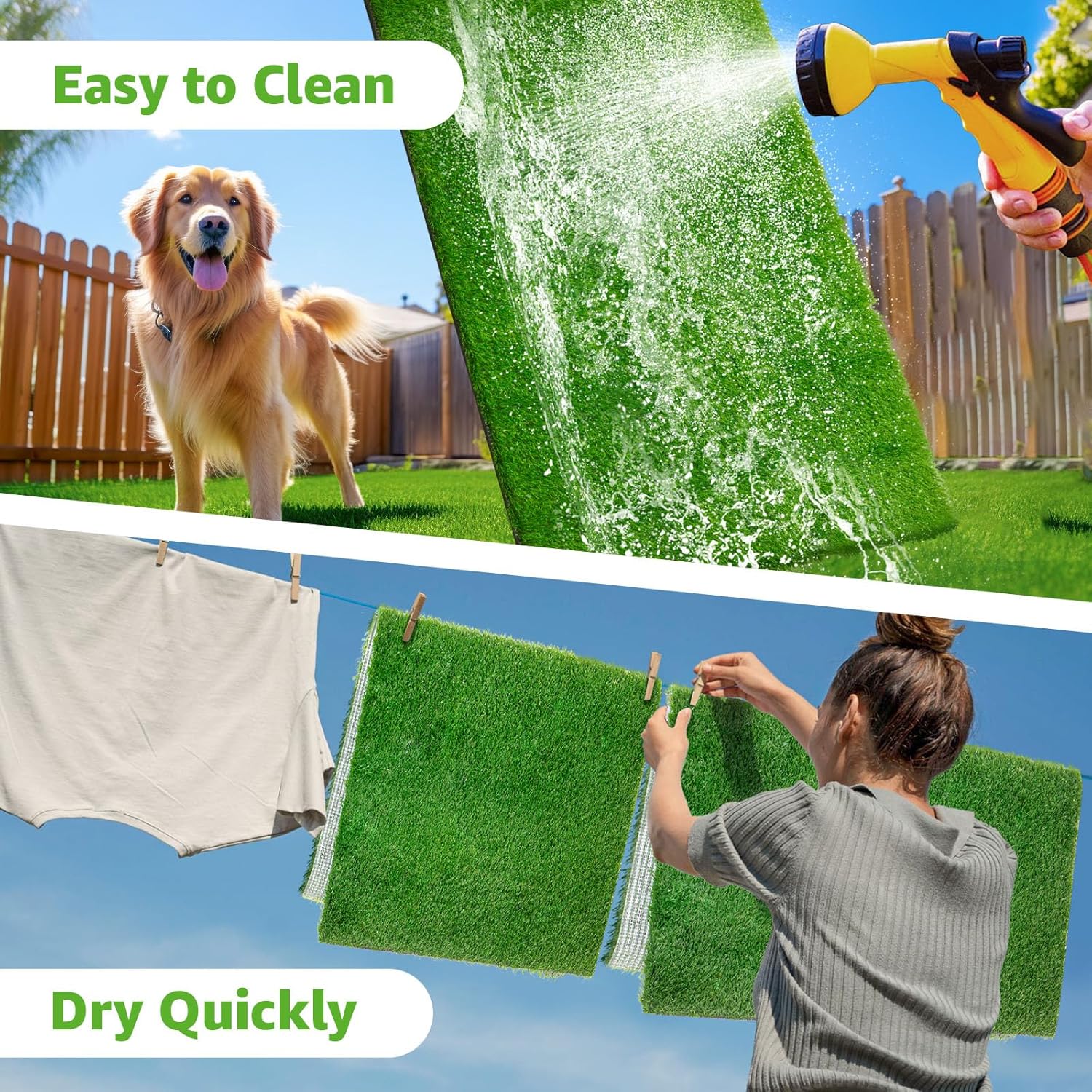 PICK FOR LIFE Artificial Dog Grass Pee Pad 20x25 2 Pack Washable Indoor Potty Training Turf for Puppies Reusable Realistic Grass Mat for Dogs - View 3 of 8