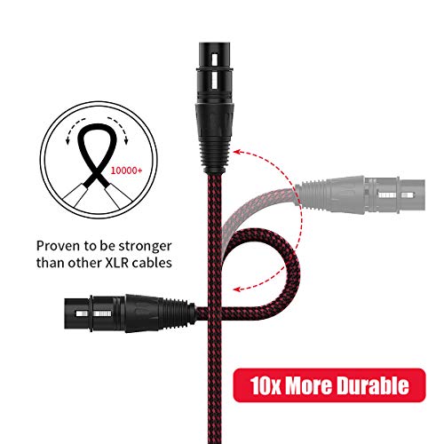 BIFALE Buy BIFALE 25ft XLR Cable 2-Pack - Heavy Duty Nylon Braided Male to Female for Shure SM, Behringer & Speaker Systems - View 6 of 9
