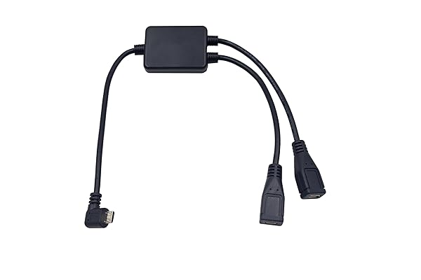Buy Kework 30cm Left Angle Micro USB Splitter Cable - 2 Ports Y Type Hub for Easy Device Connection
