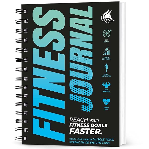 Clever Fox Clever Fox Fitness Journal Workout Log Book Daily Planner for Men and Women Spiral-Bound Laminated Cover A5 Ocean Blue