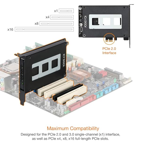 ICY DOCK "ICY DOCK 2.5" SATA SSD Removable Hard Drive Bay Adapter for PCIe - ExpressSlot MB839SP-B" - View 4 of 10